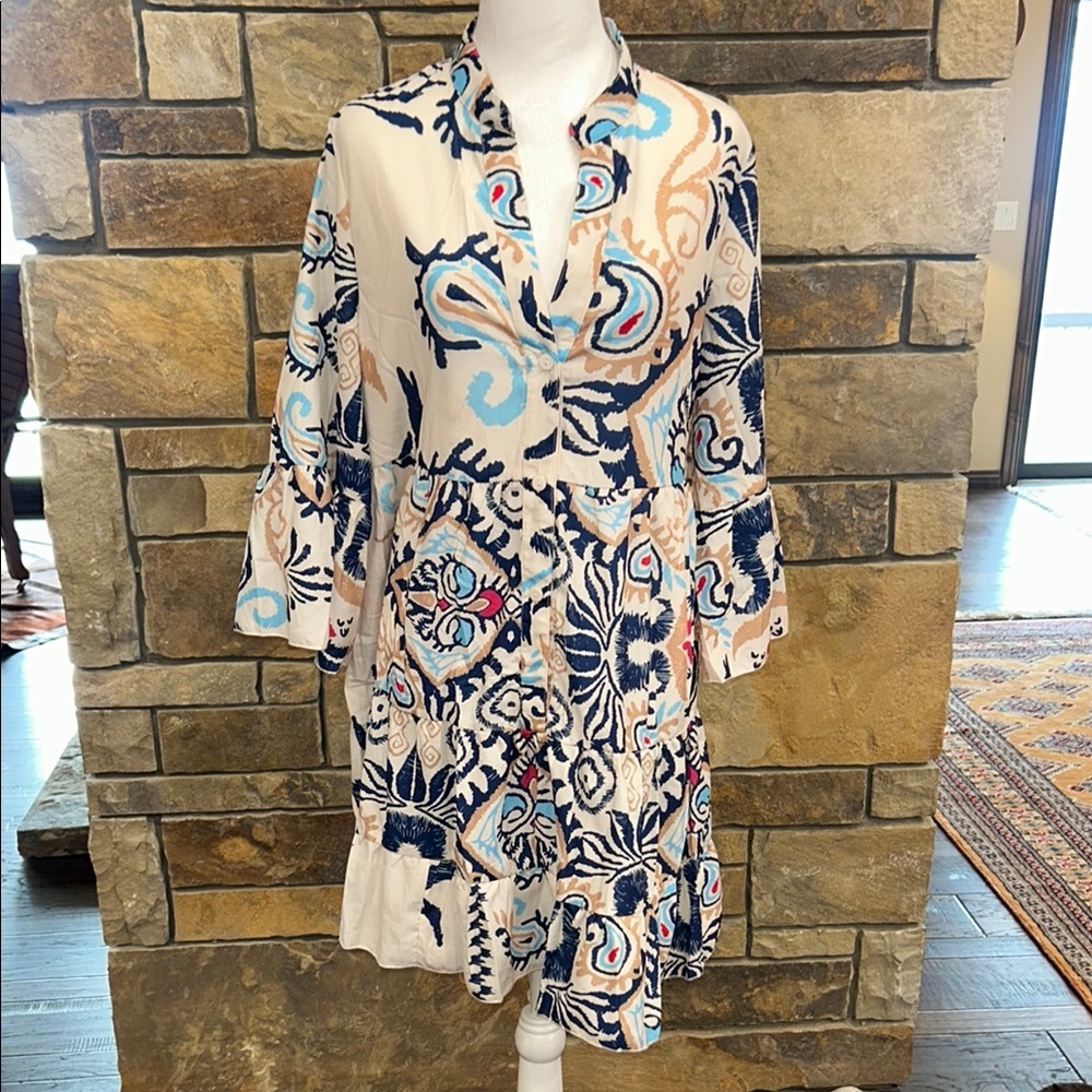 Floral Print Women's Dress Medium Flowy